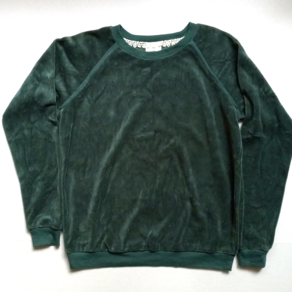 GREEN VELOUR SWEATER - Picture 1 of 3